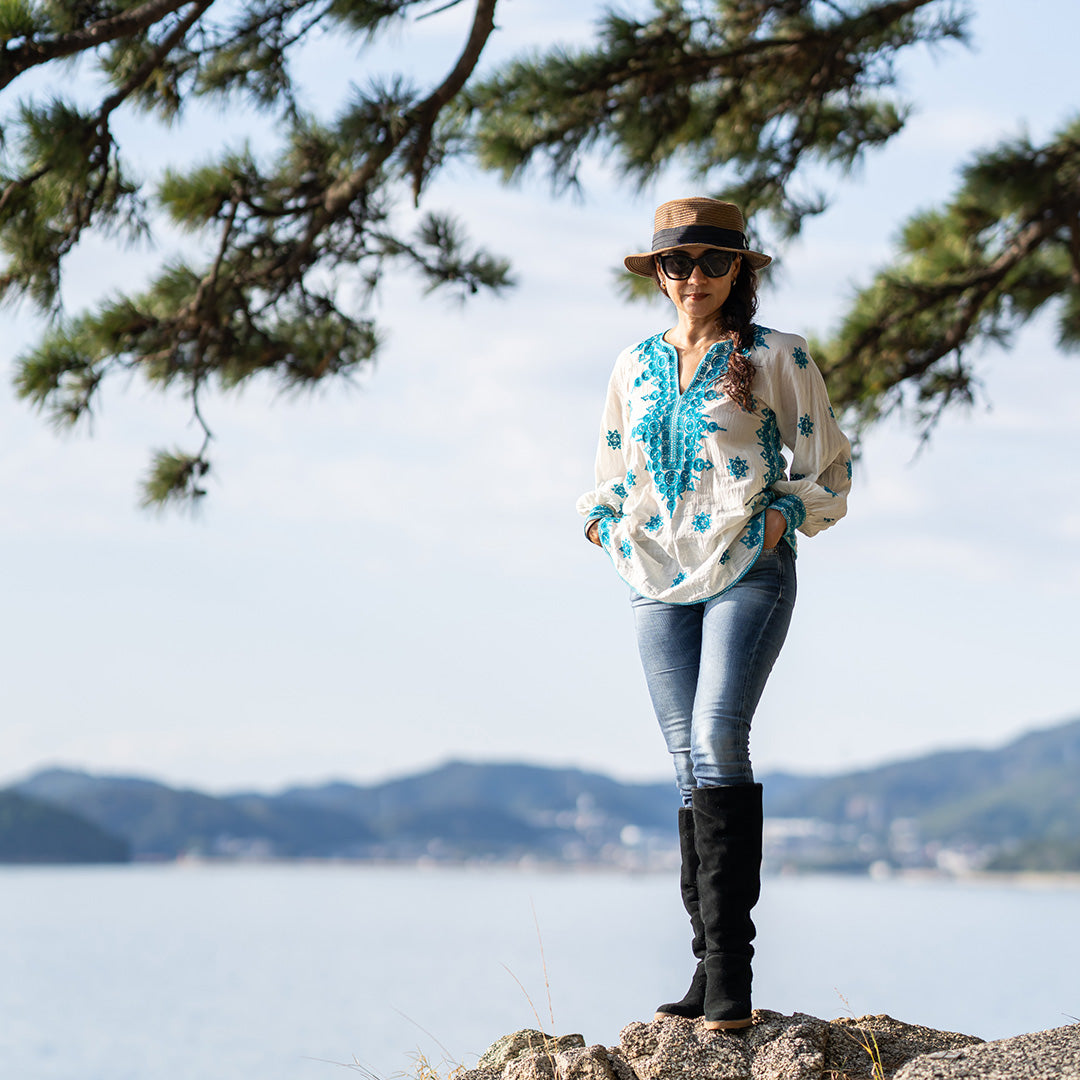 Hira Blouse - Turquoise