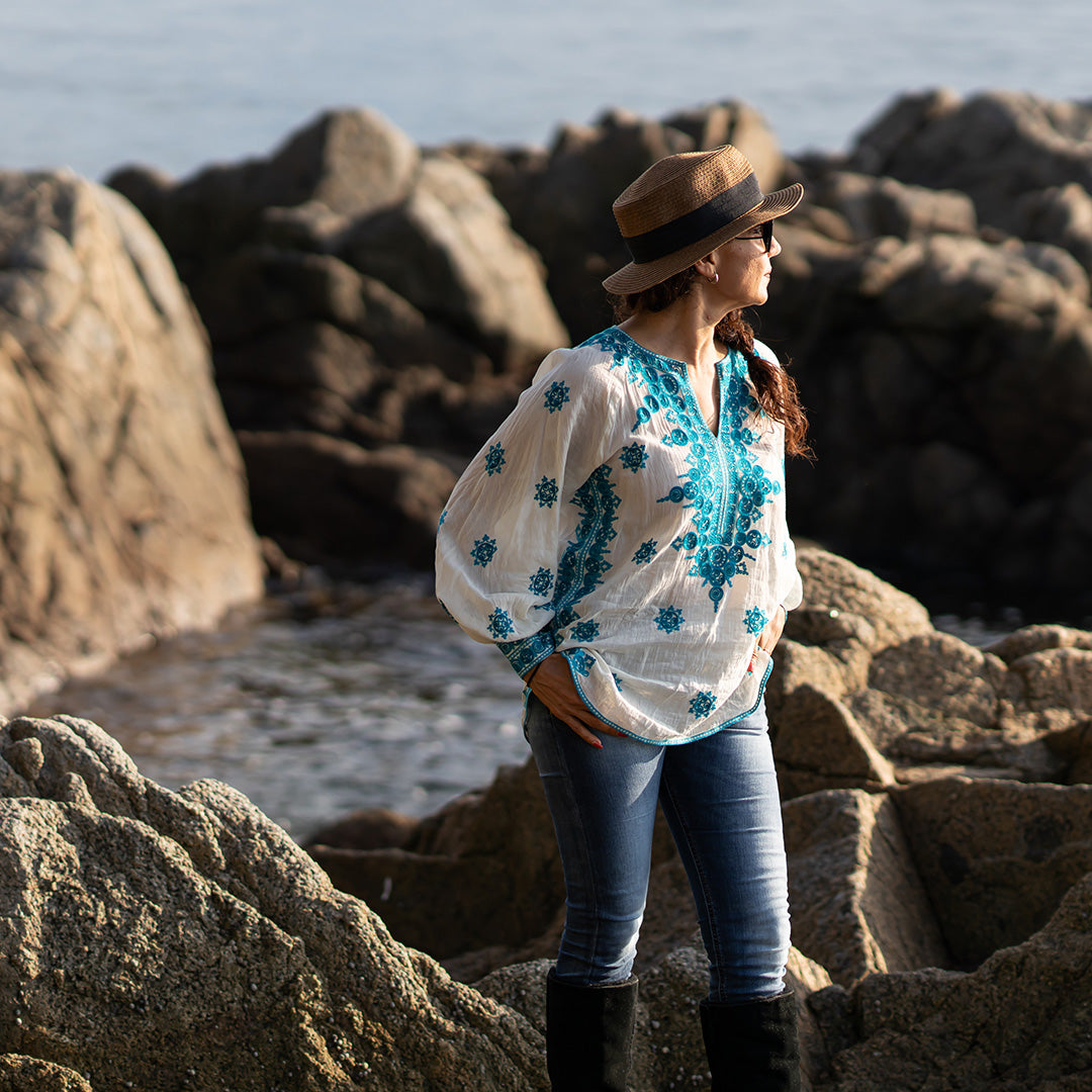 Hira Blouse - Turquoise