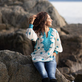 pullover blouse (turquoise blue)