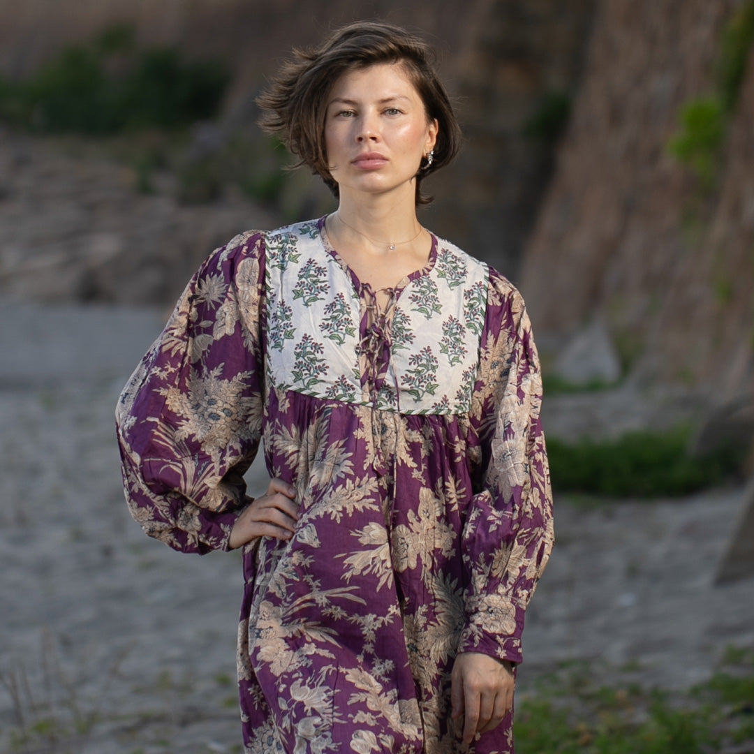 Aria Midi Dress - Purple