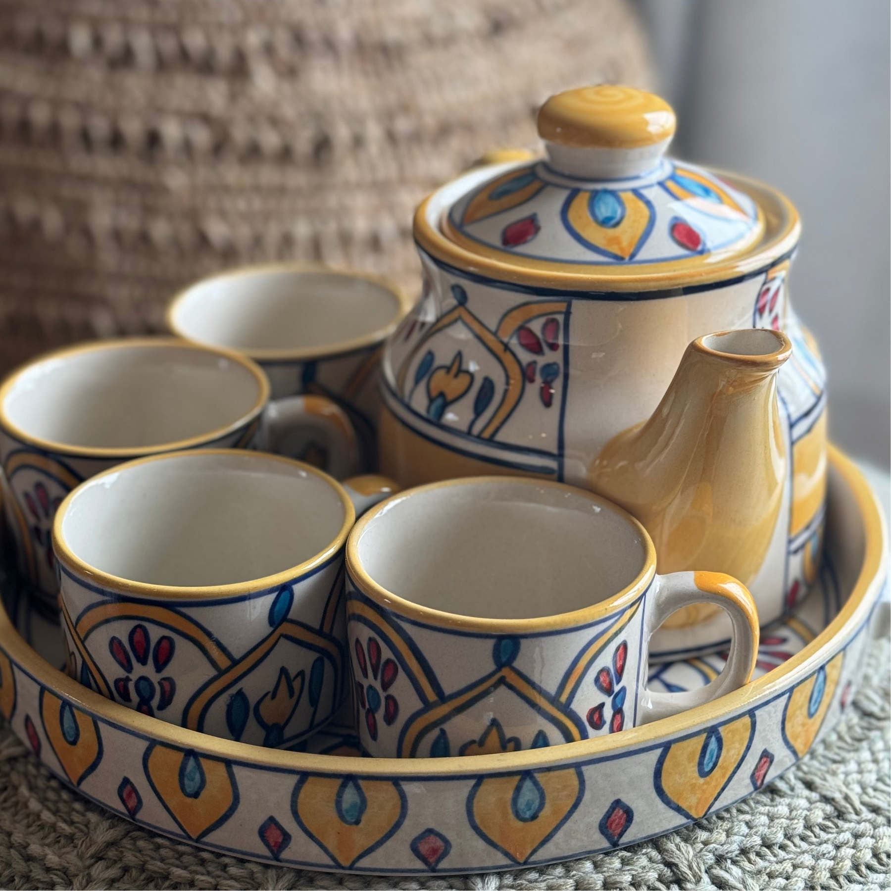 Sunshine Yellow 6 piece Tea Set