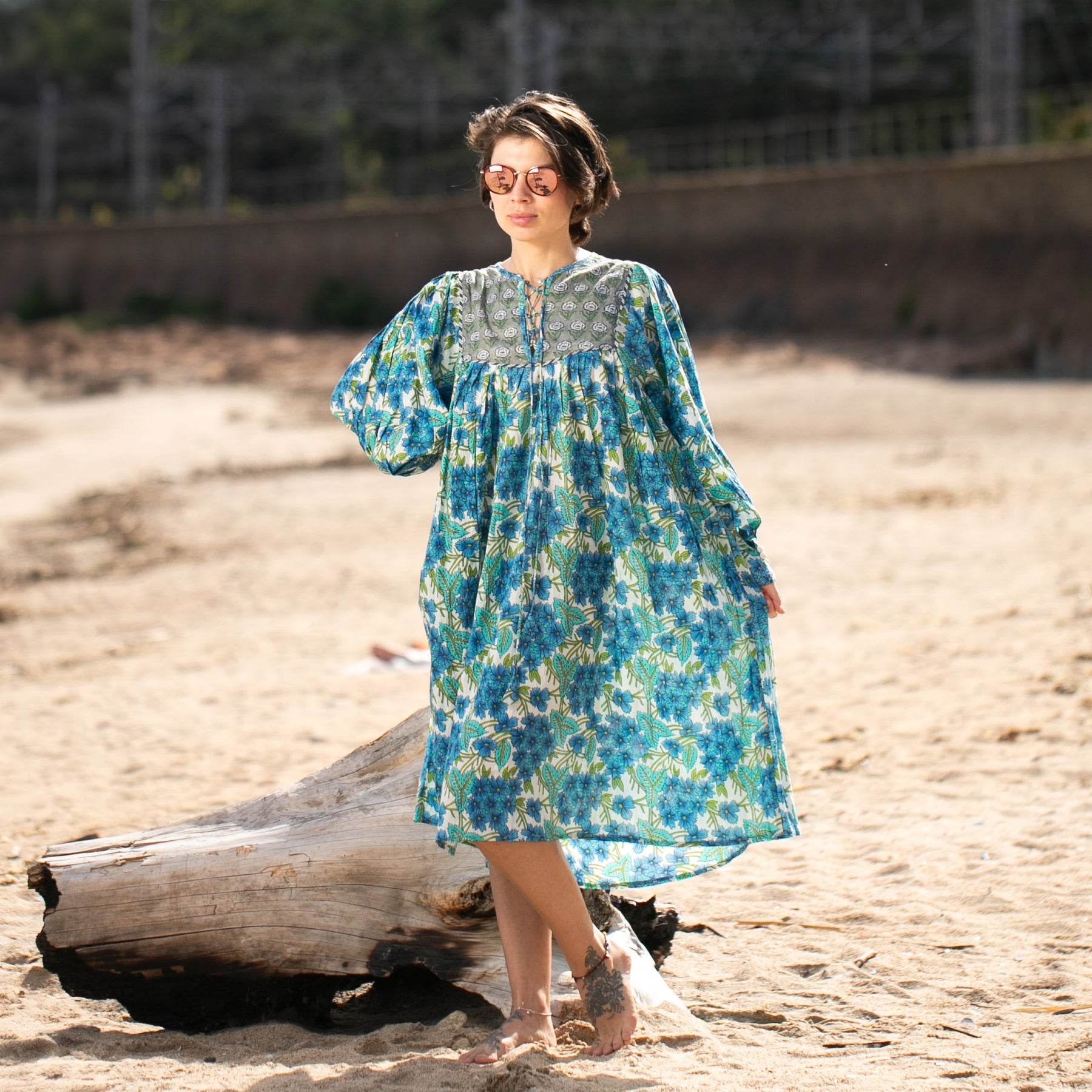 Aria Midi Dress - Blue