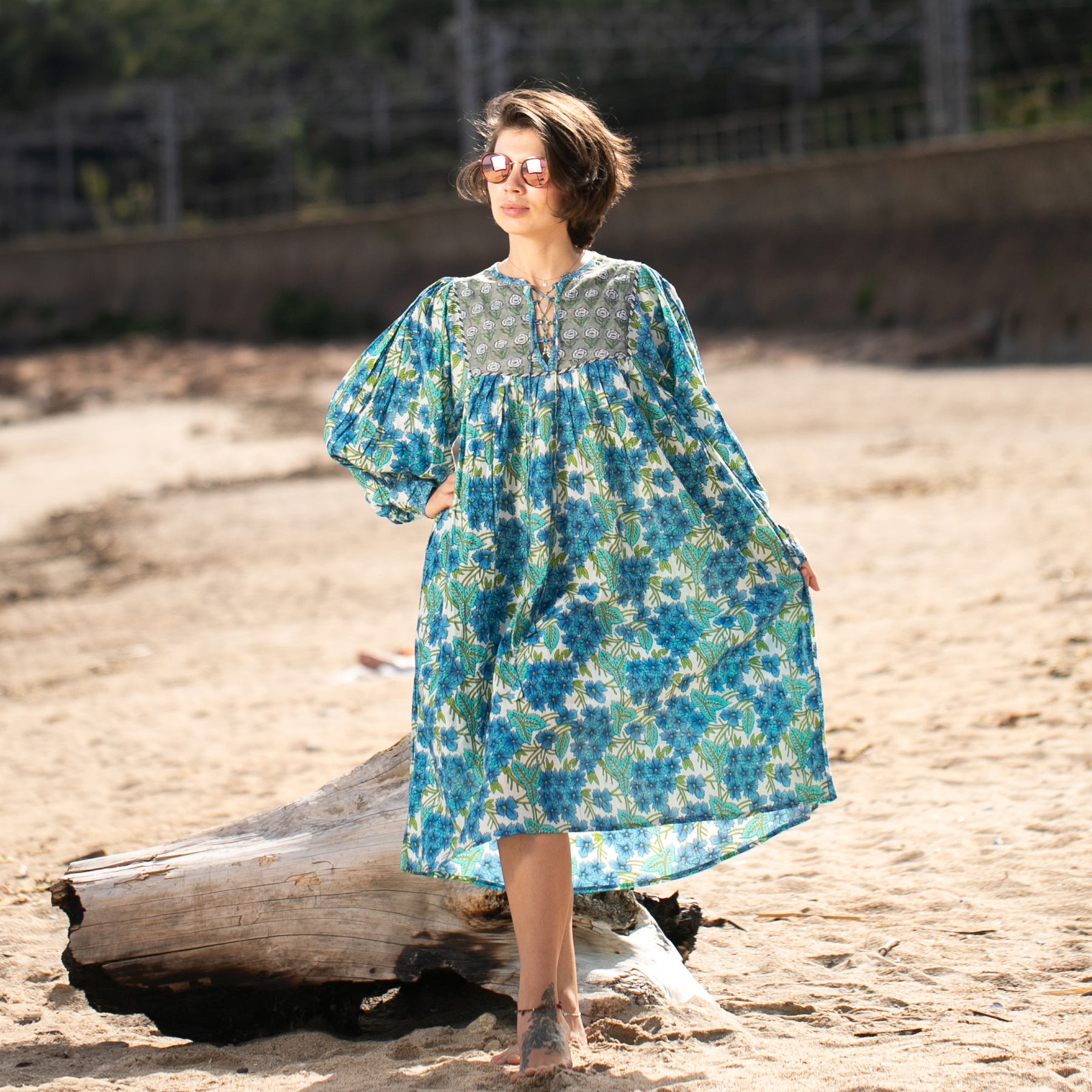 Aria Midi Dress - Blue