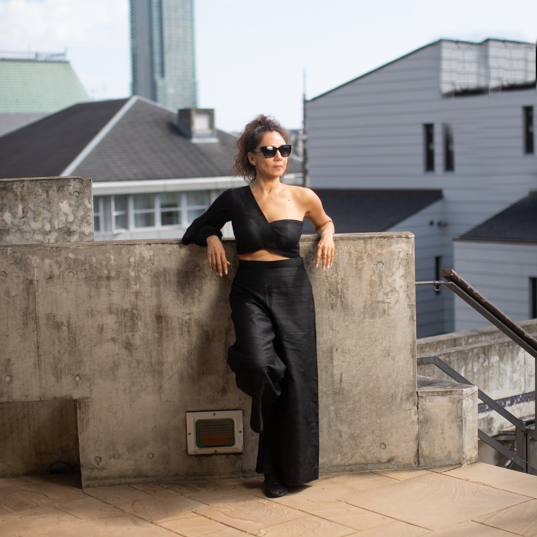 Meera Silk Coord set - Black