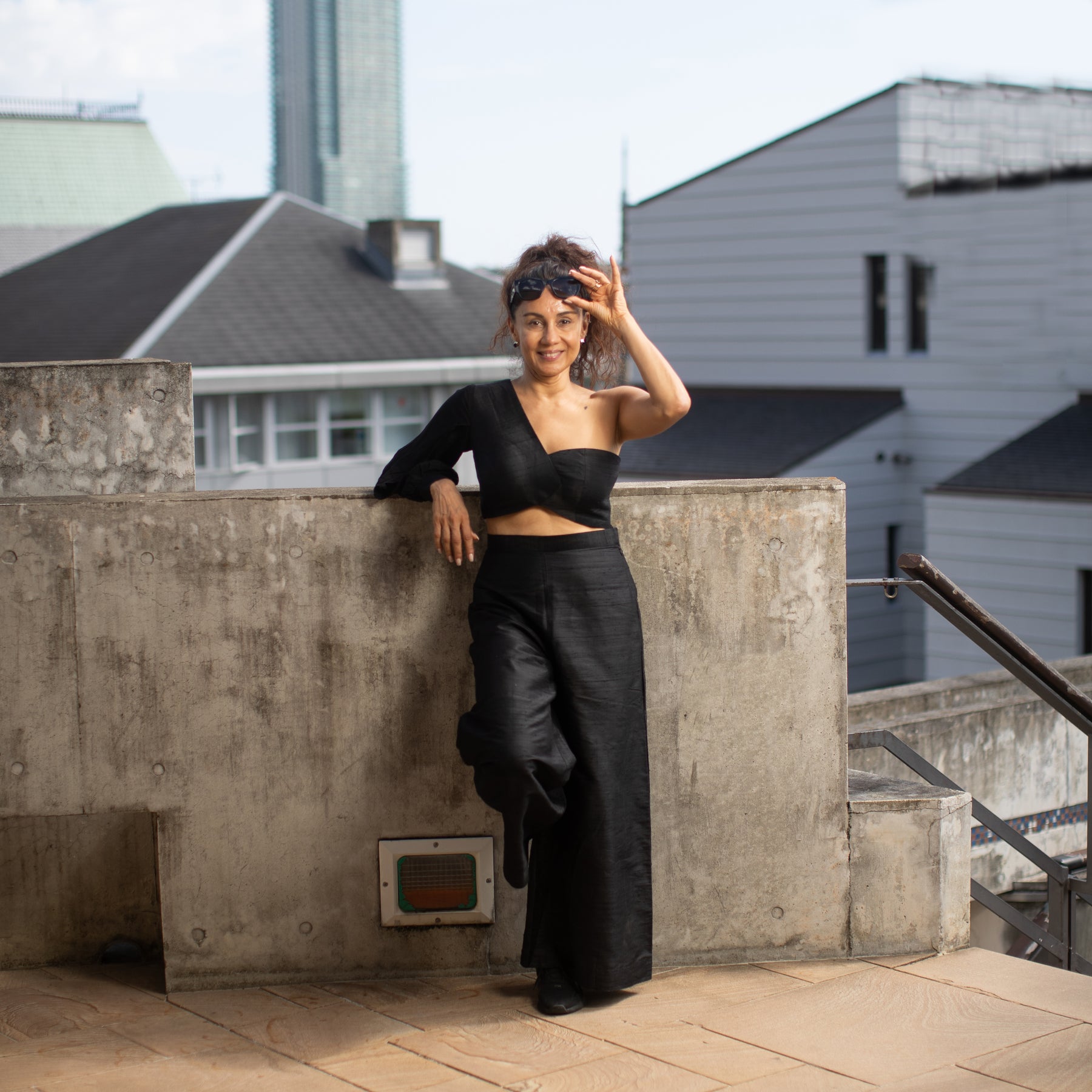 Meera Silk Coord set - Black