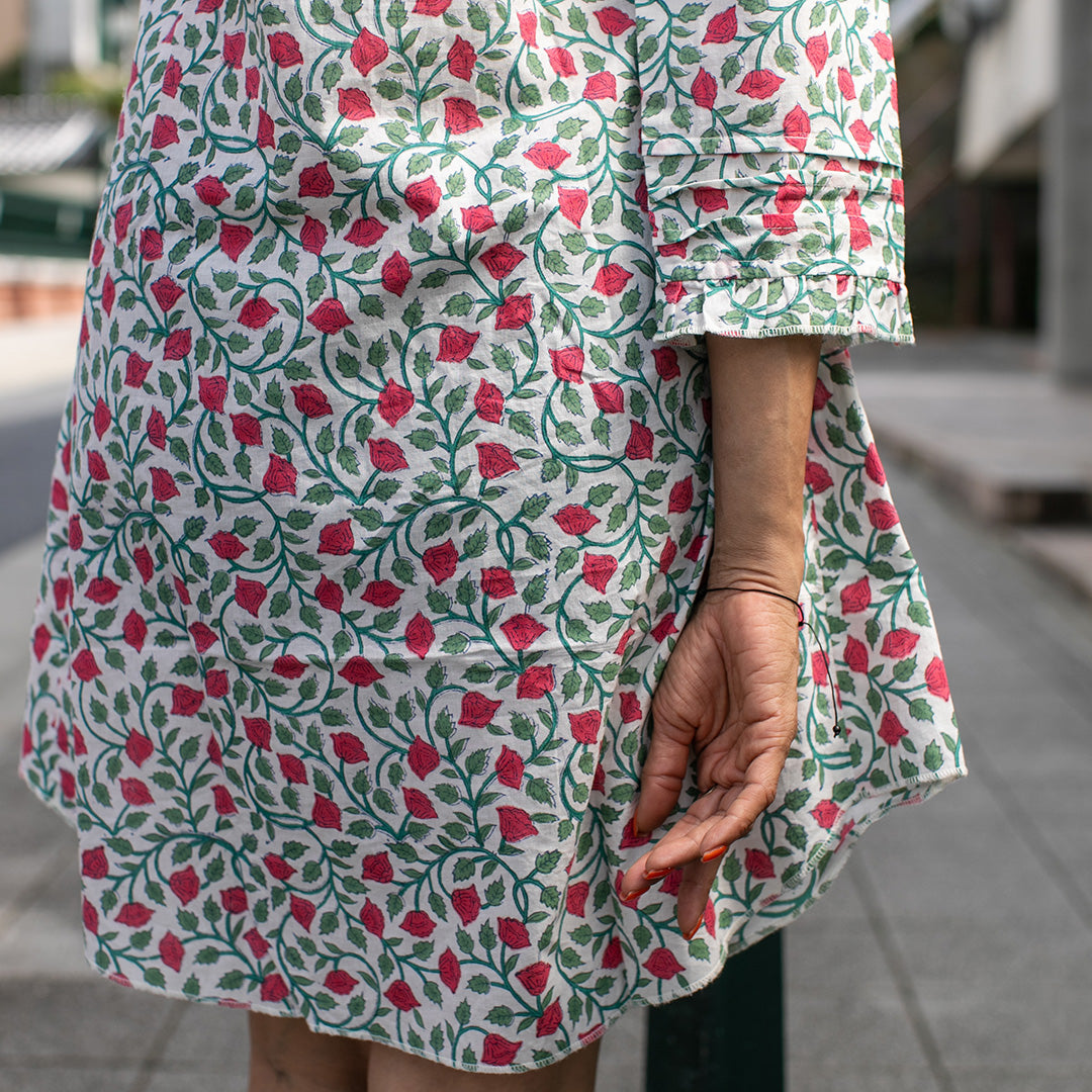 Bahaar Tunic Dress - Red