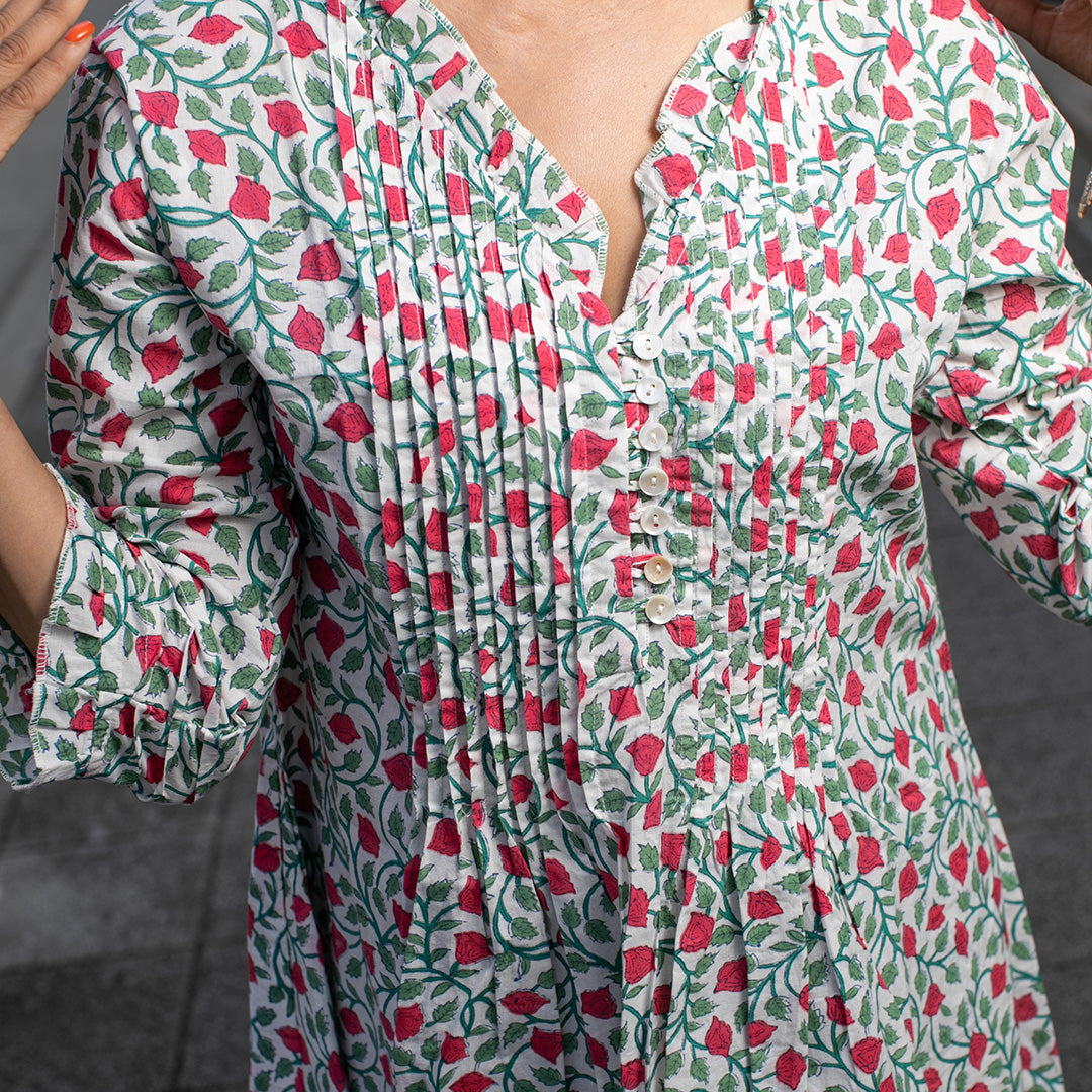 Bahaar Tunic Dress - Red
