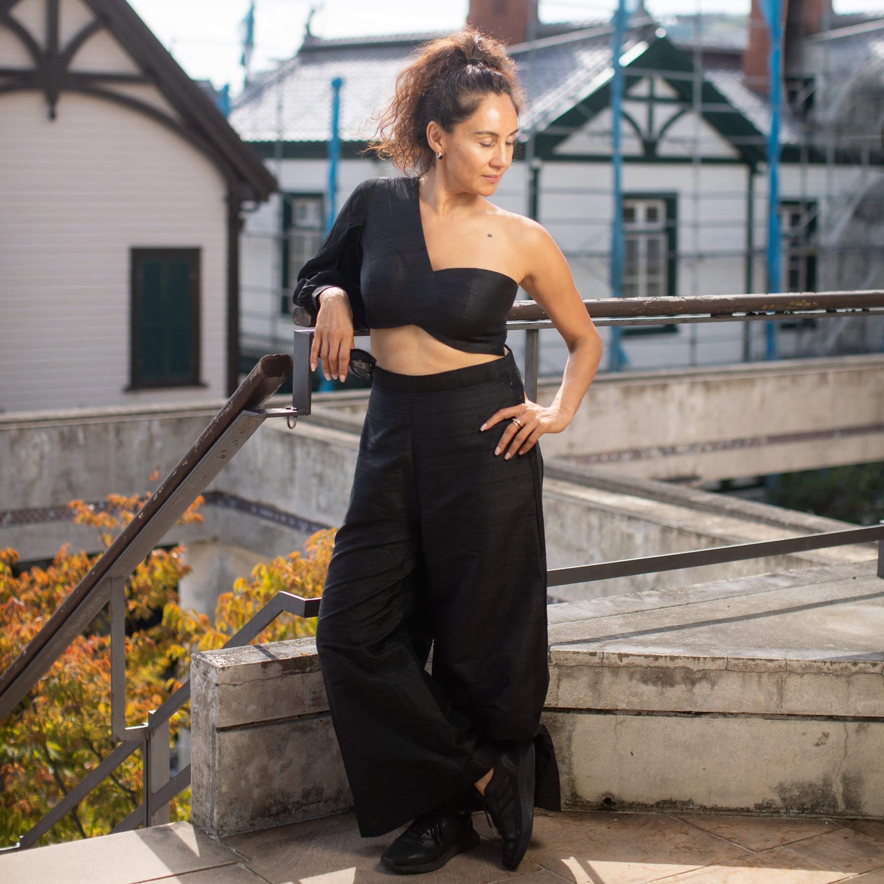 Meera Silk Coord set - Black