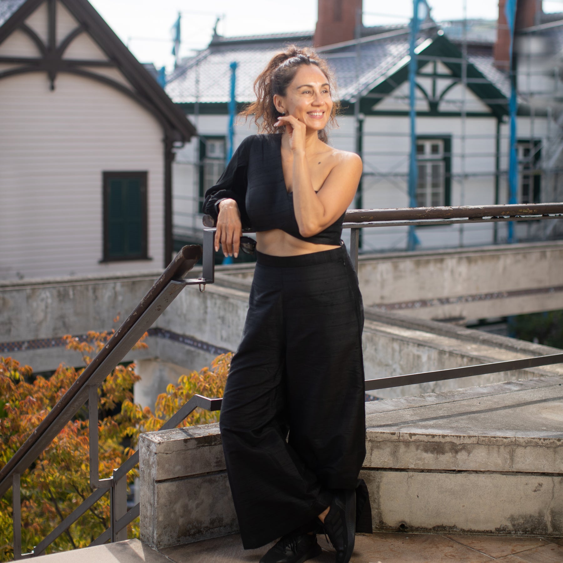 Meera Silk Coord set - Black