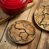 Round wooden trivet
