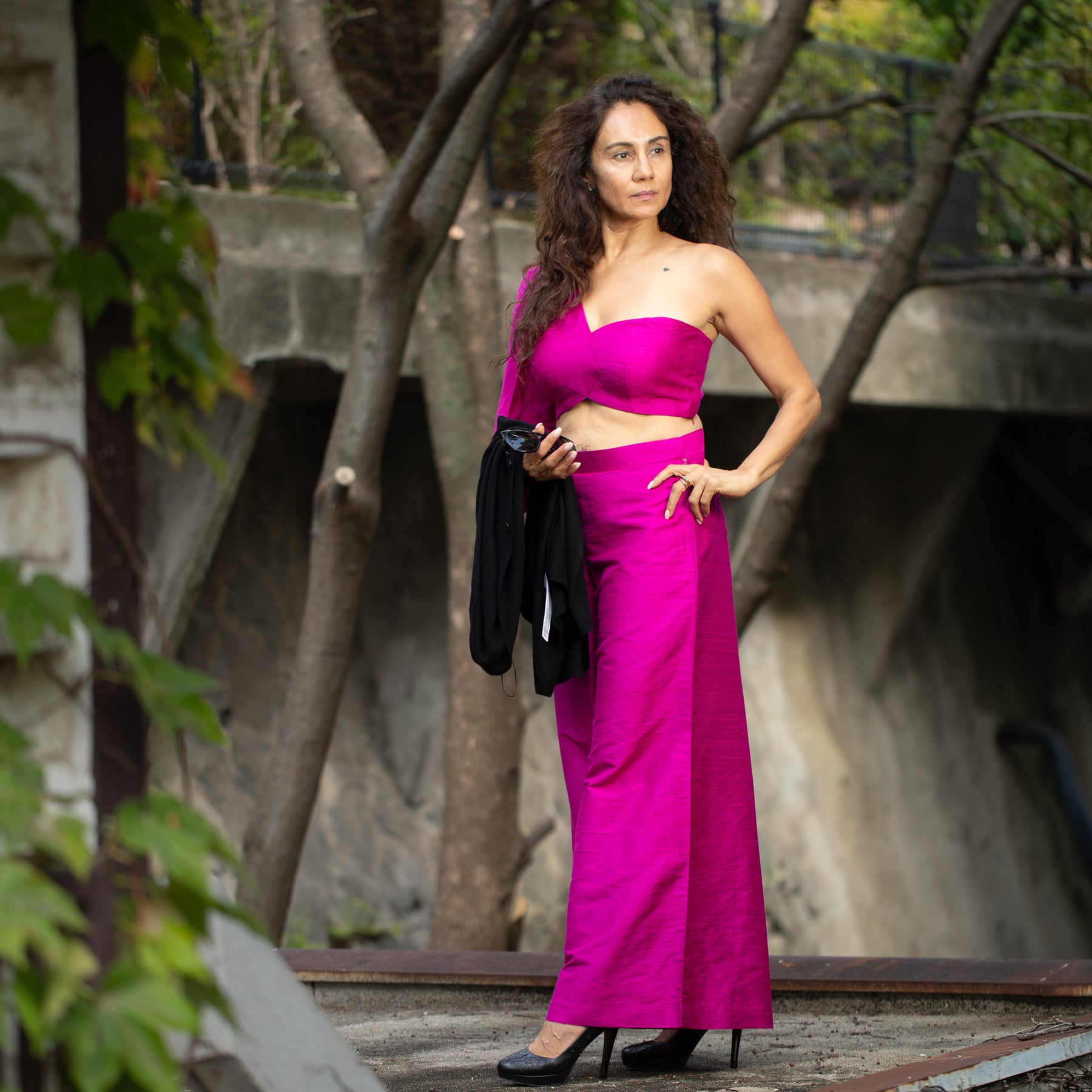 Meera Silk Coord set - Pink