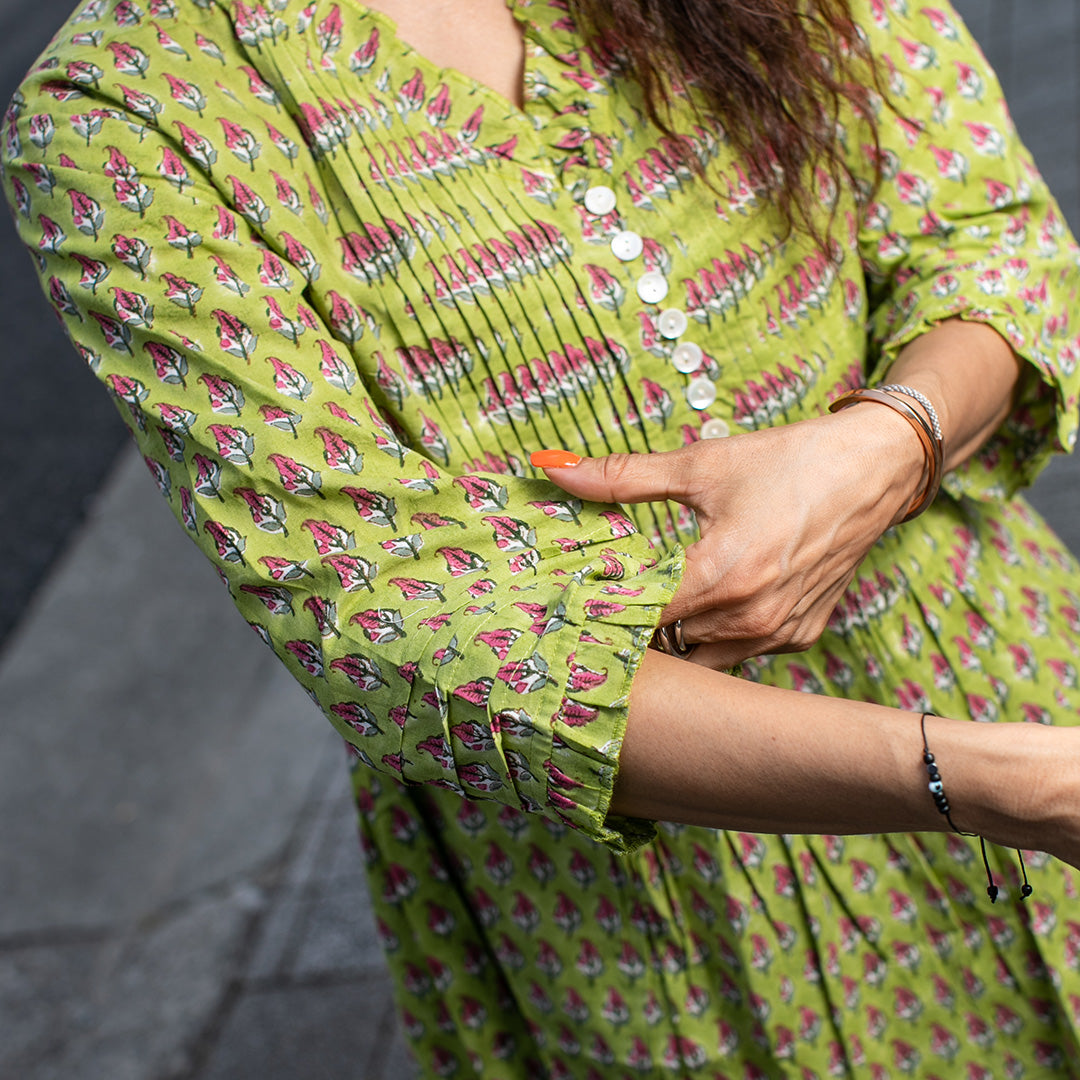 Bahaar Tunic Dress - Green