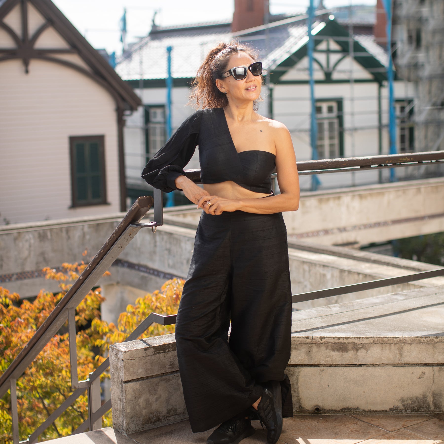 Meera Silk Coord set - Black
