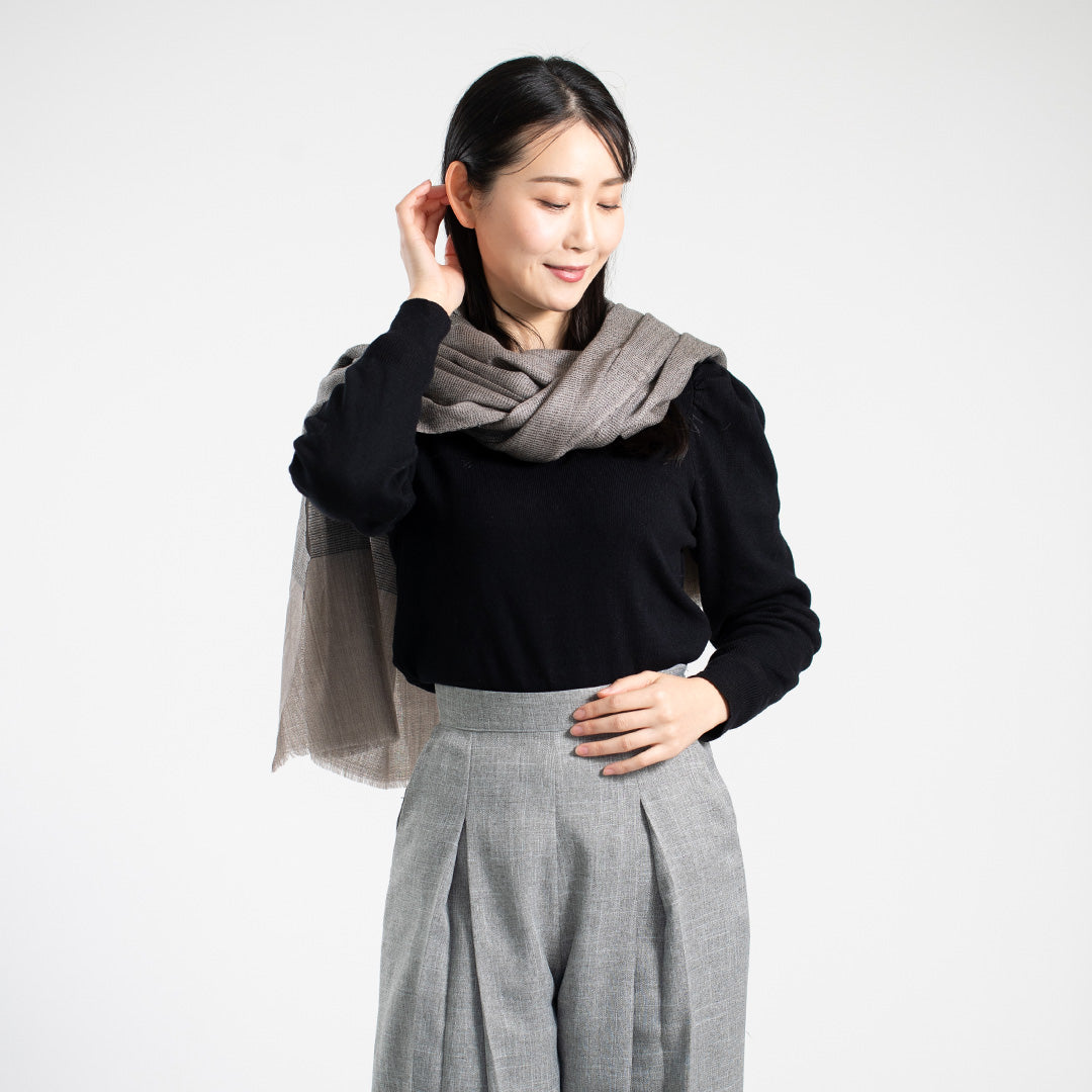Indian Cashmere Scarf - Grey