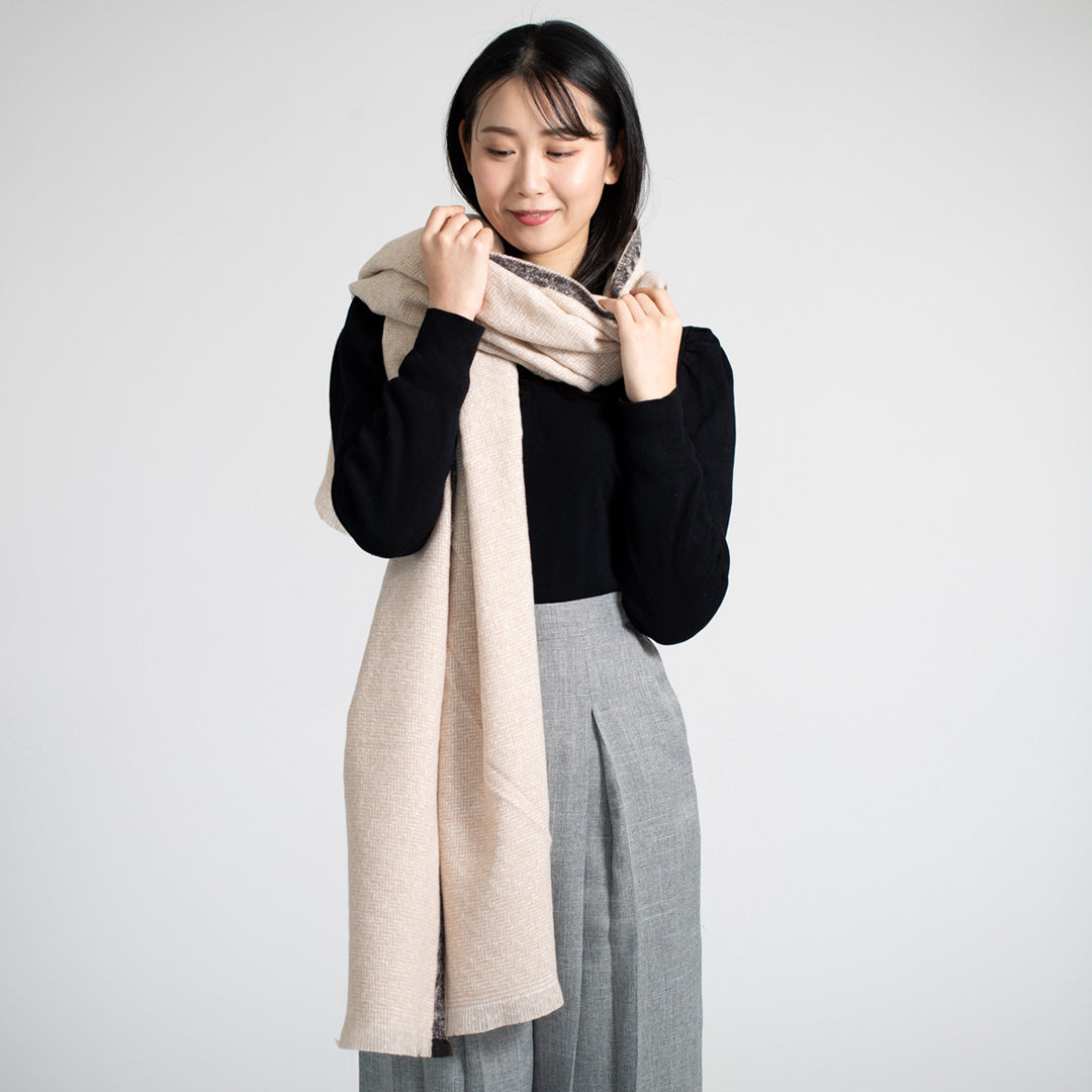 Indian Yak wool Scarf - Beige