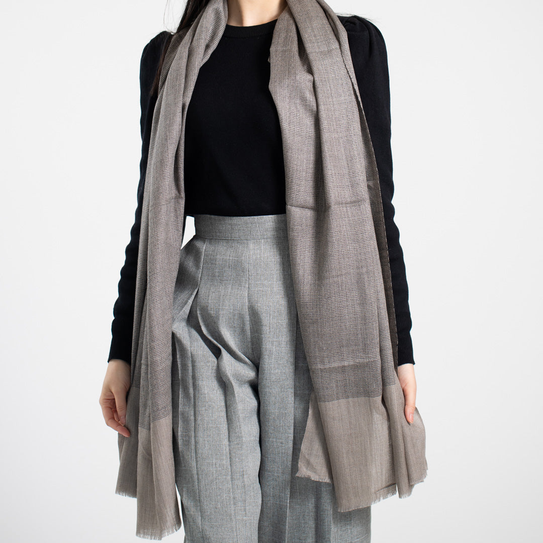 Indian Cashmere Scarf - Grey