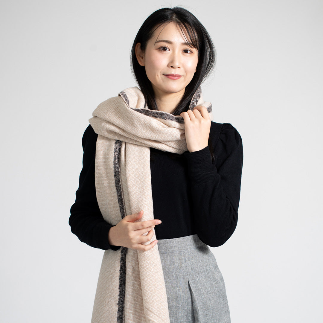 Indian Yak wool Scarf - Beige