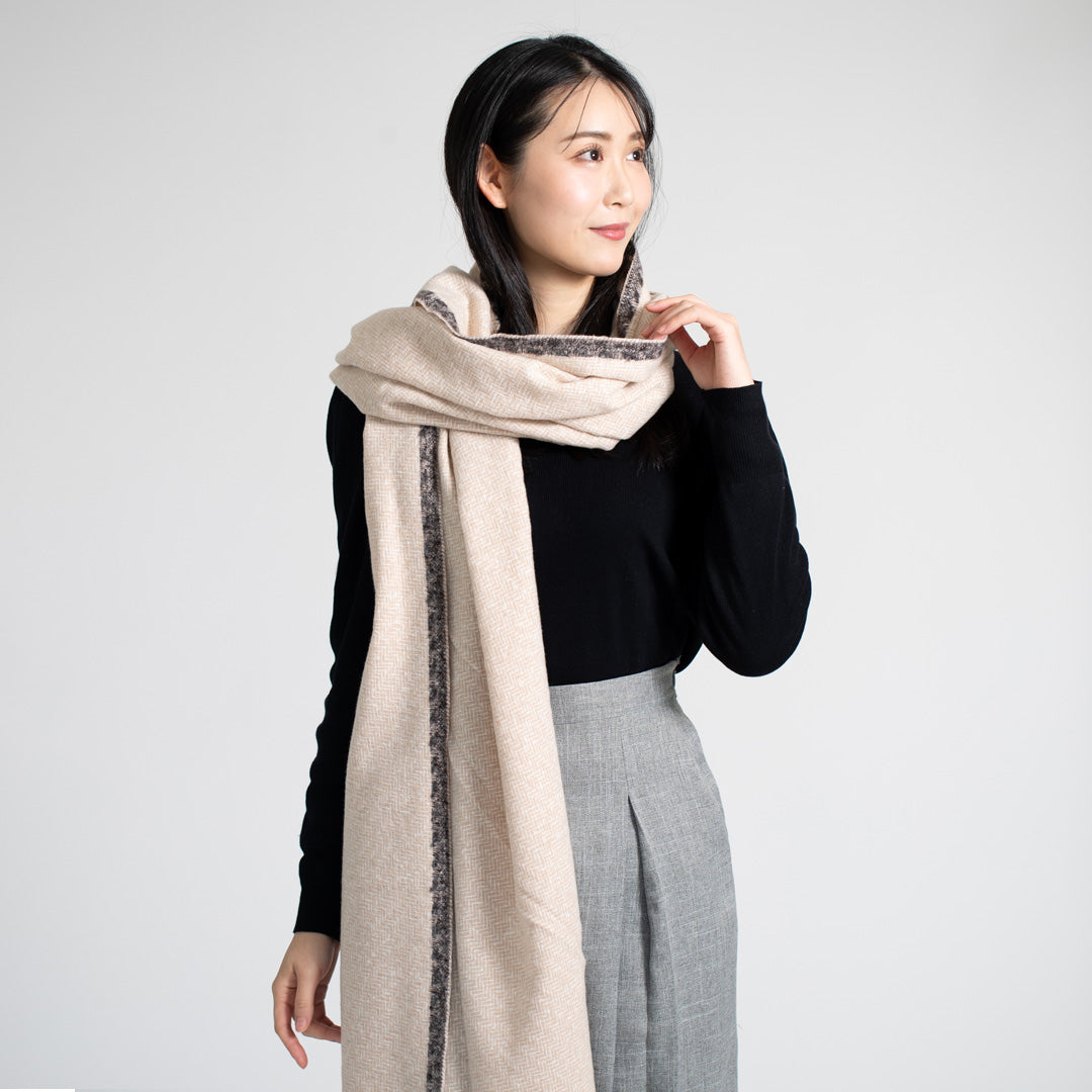 Indian Yak wool Scarf - Beige