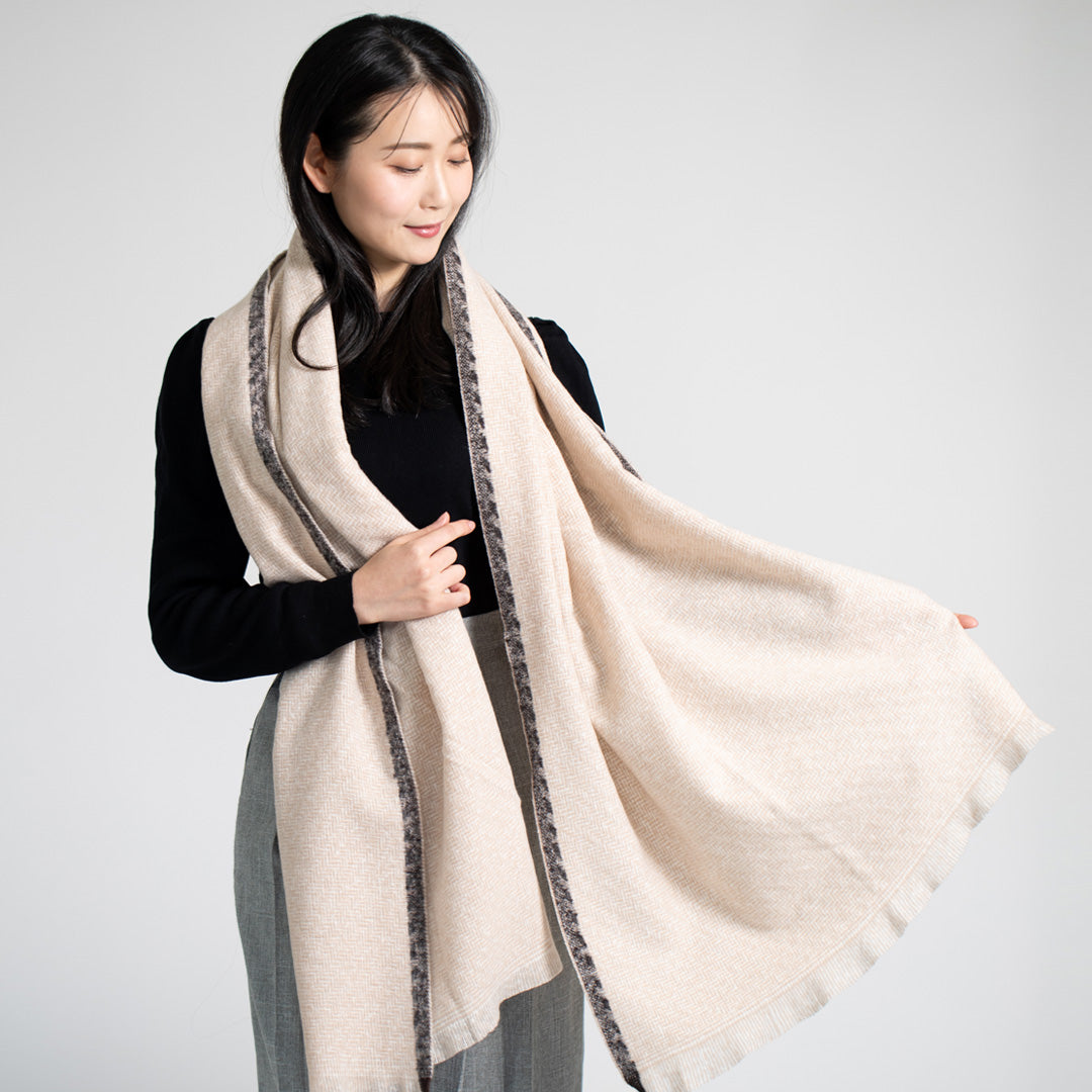 Indian Yak wool Scarf - Beige