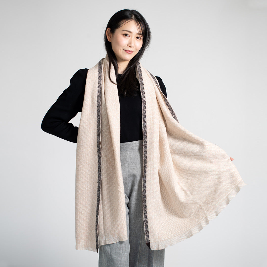 Indian Yak wool Scarf - Beige