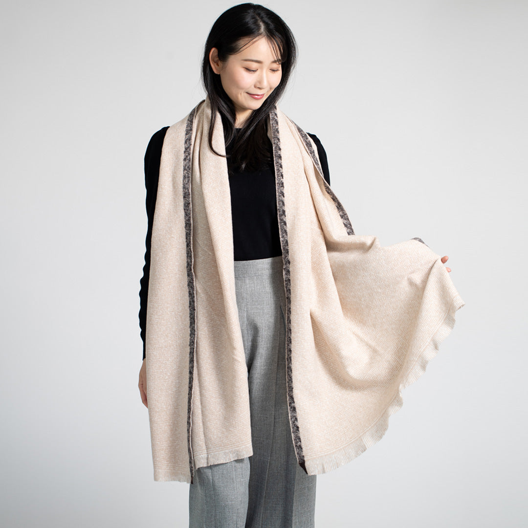 Indian Yak wool Scarf - Beige