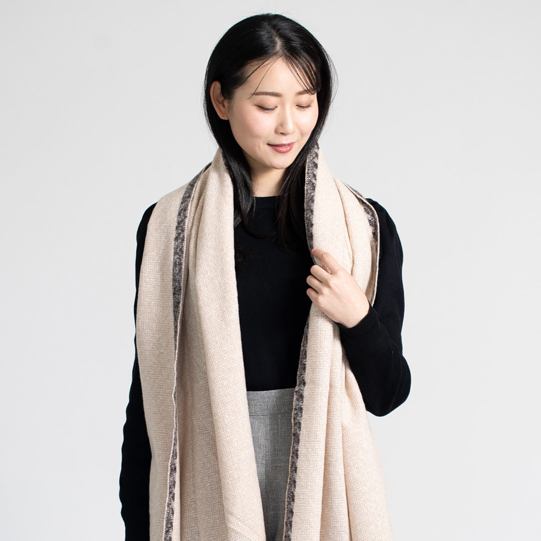 Indian Yak wool Scarf - Beige