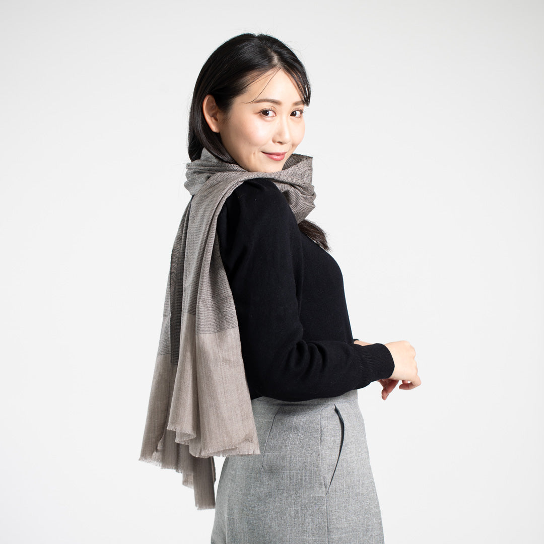 Indian Cashmere Scarf - Grey
