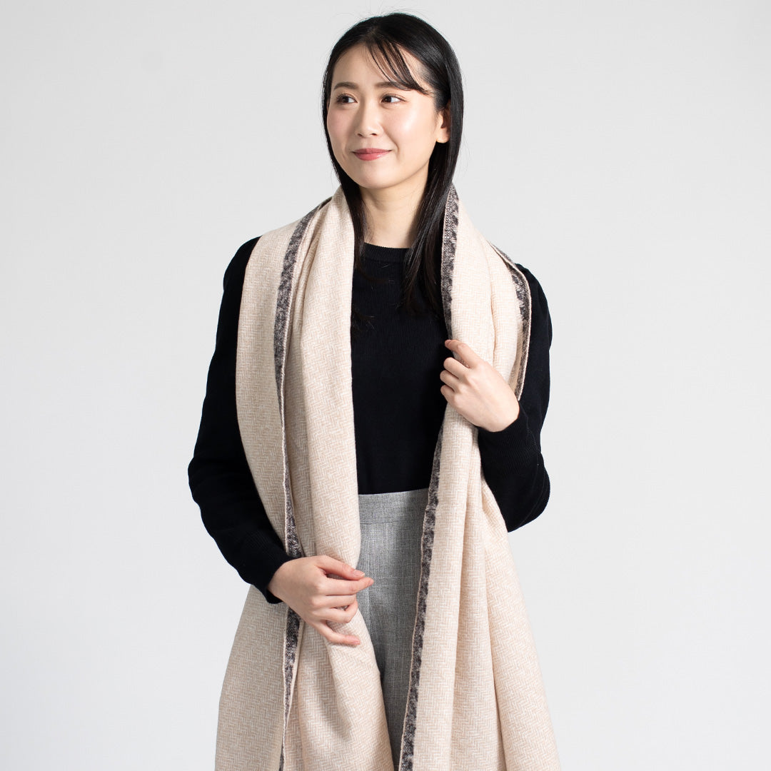 Indian Yak wool Scarf - Beige