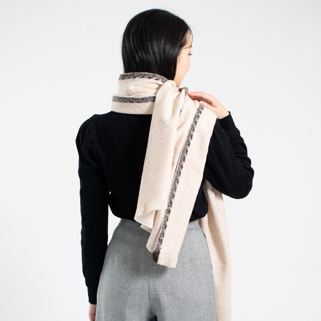 Indian Yak wool Scarf - Beige