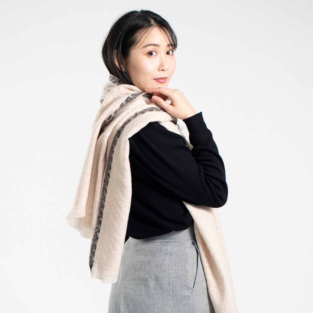 Indian Yak wool Scarf - Beige