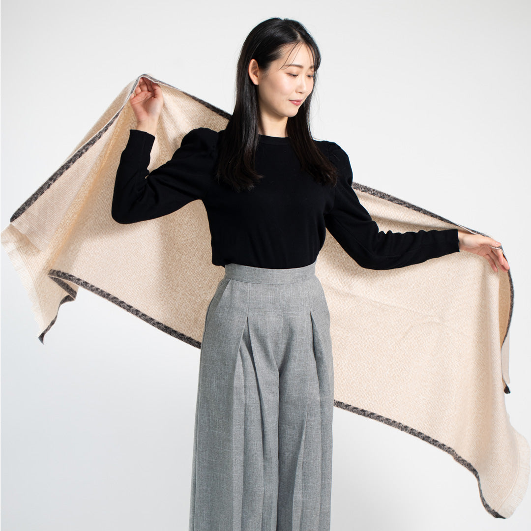 Indian Yak wool Scarf - Beige
