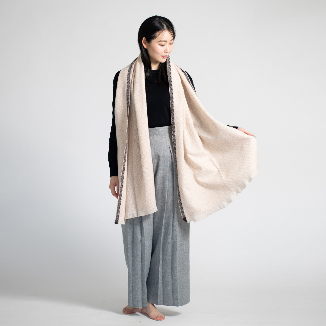 Indian Yak wool Scarf - Beige