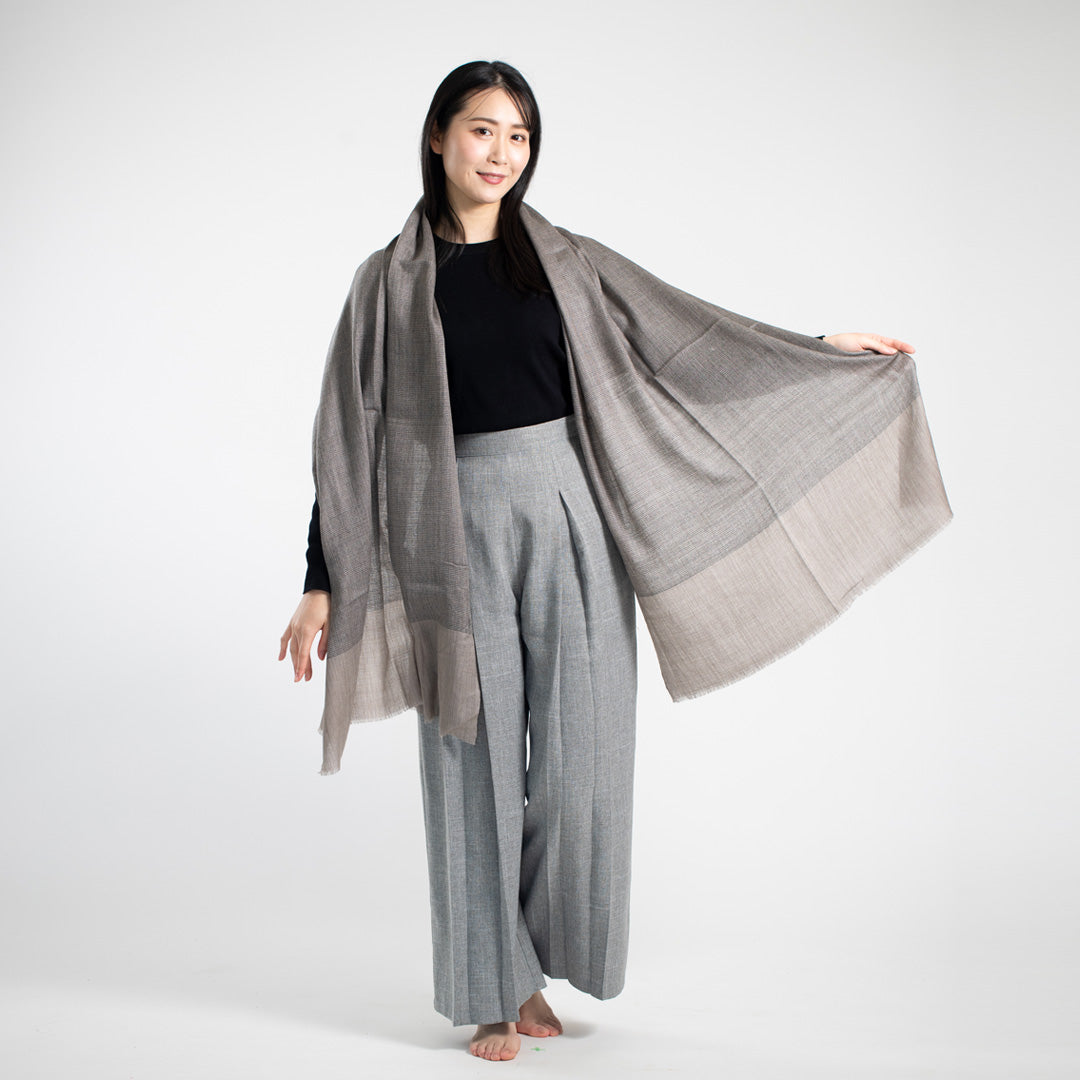 Indian Cashmere Scarf - Grey