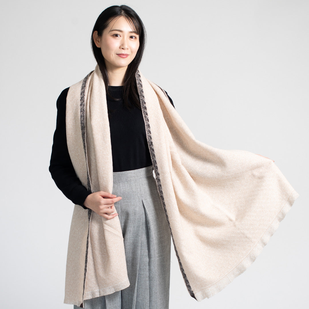 Indian Yak wool Scarf - Beige