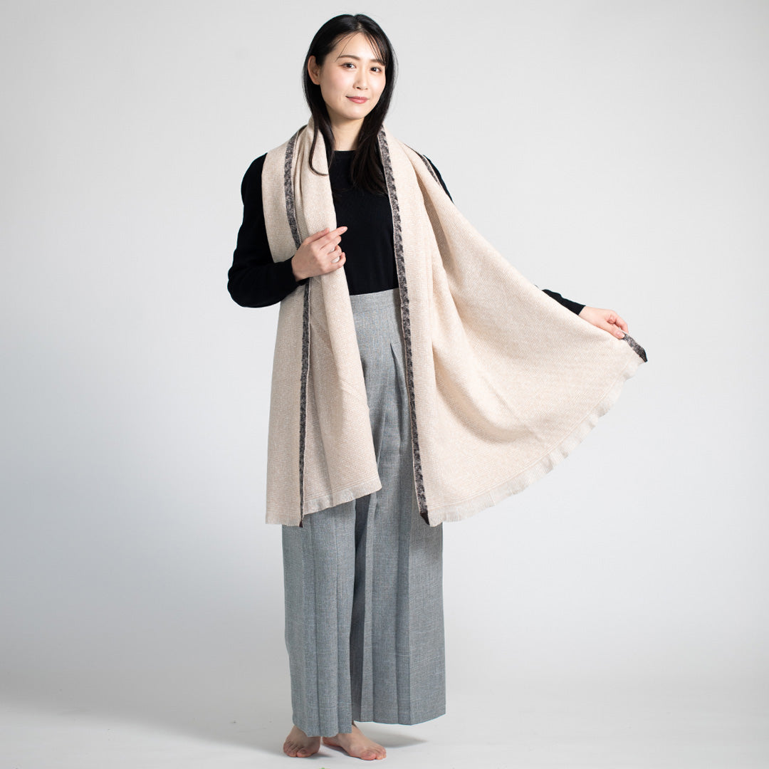 Indian Yak wool Scarf - Beige