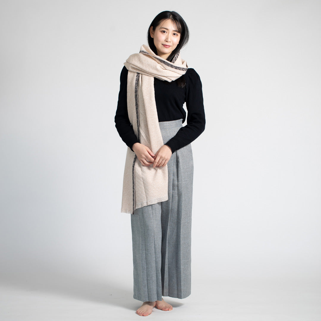 Indian Yak wool Scarf - Beige