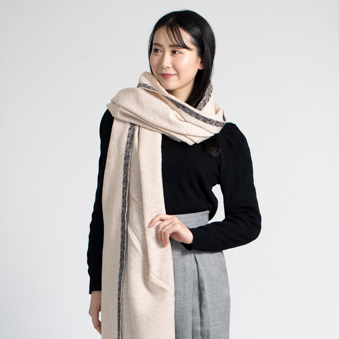 Indian Yak wool Scarf - Beige