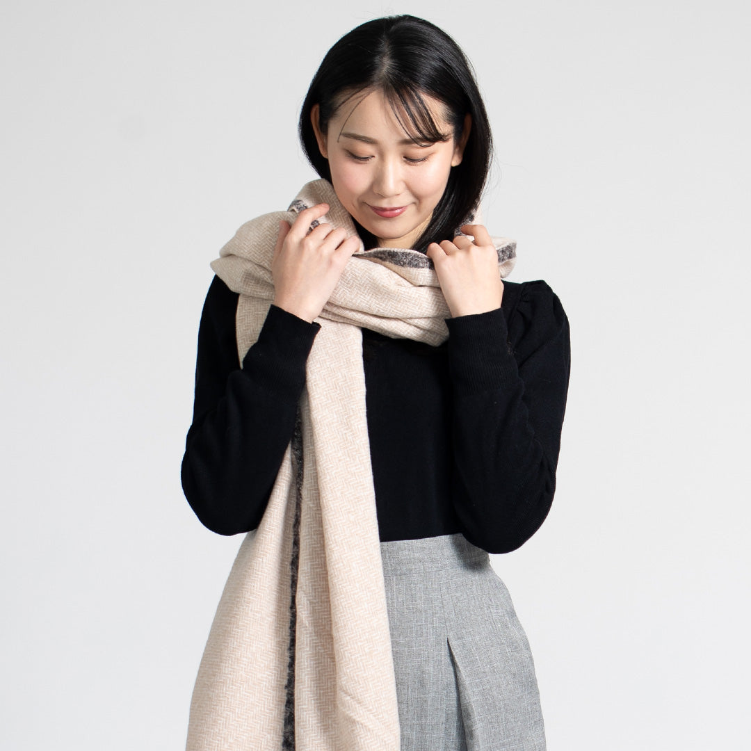 Indian Yak wool Scarf - Beige