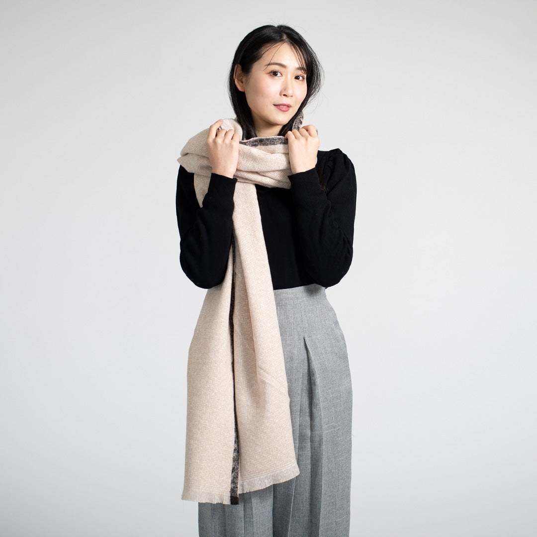 Indian Yak wool Scarf - Beige