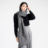 Indian Yak wool Scarf - Black and White Check