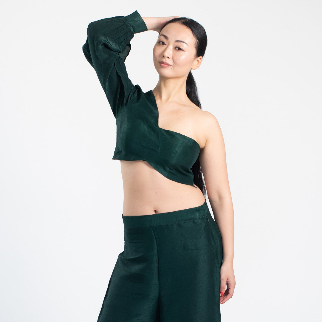 Meera Silk Coord set - Green