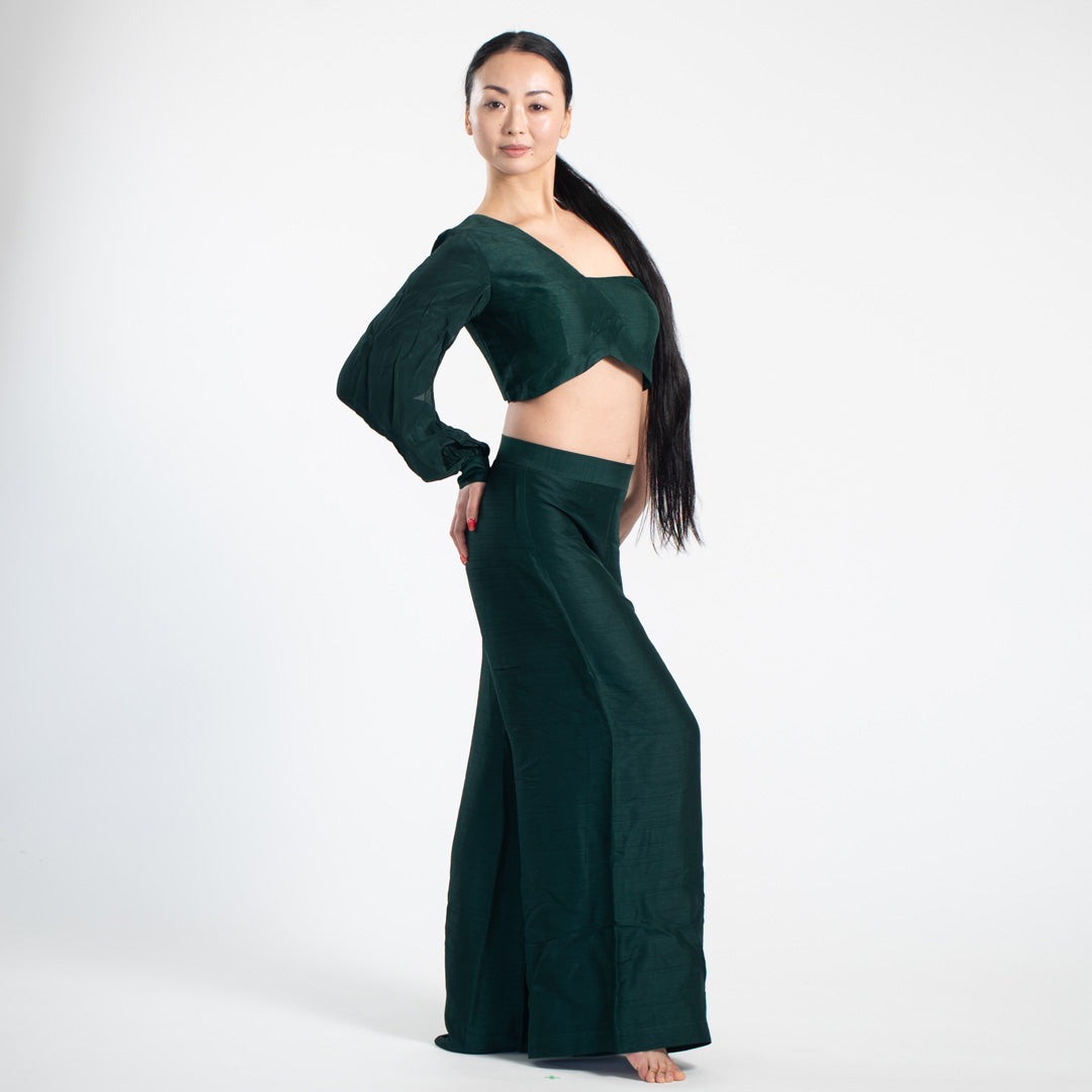 Meera Silk Coord set - Green