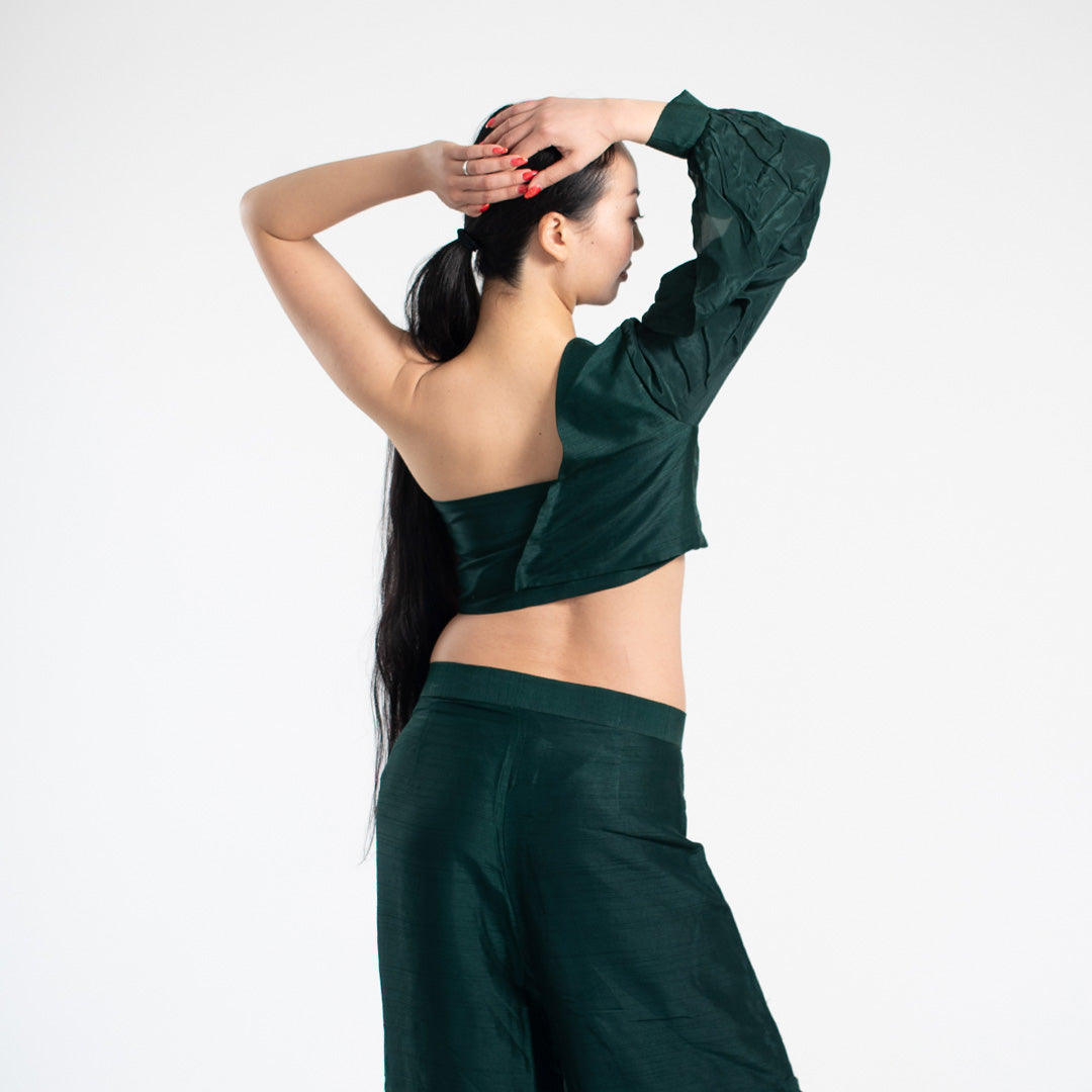 Meera Silk Coord set - Green