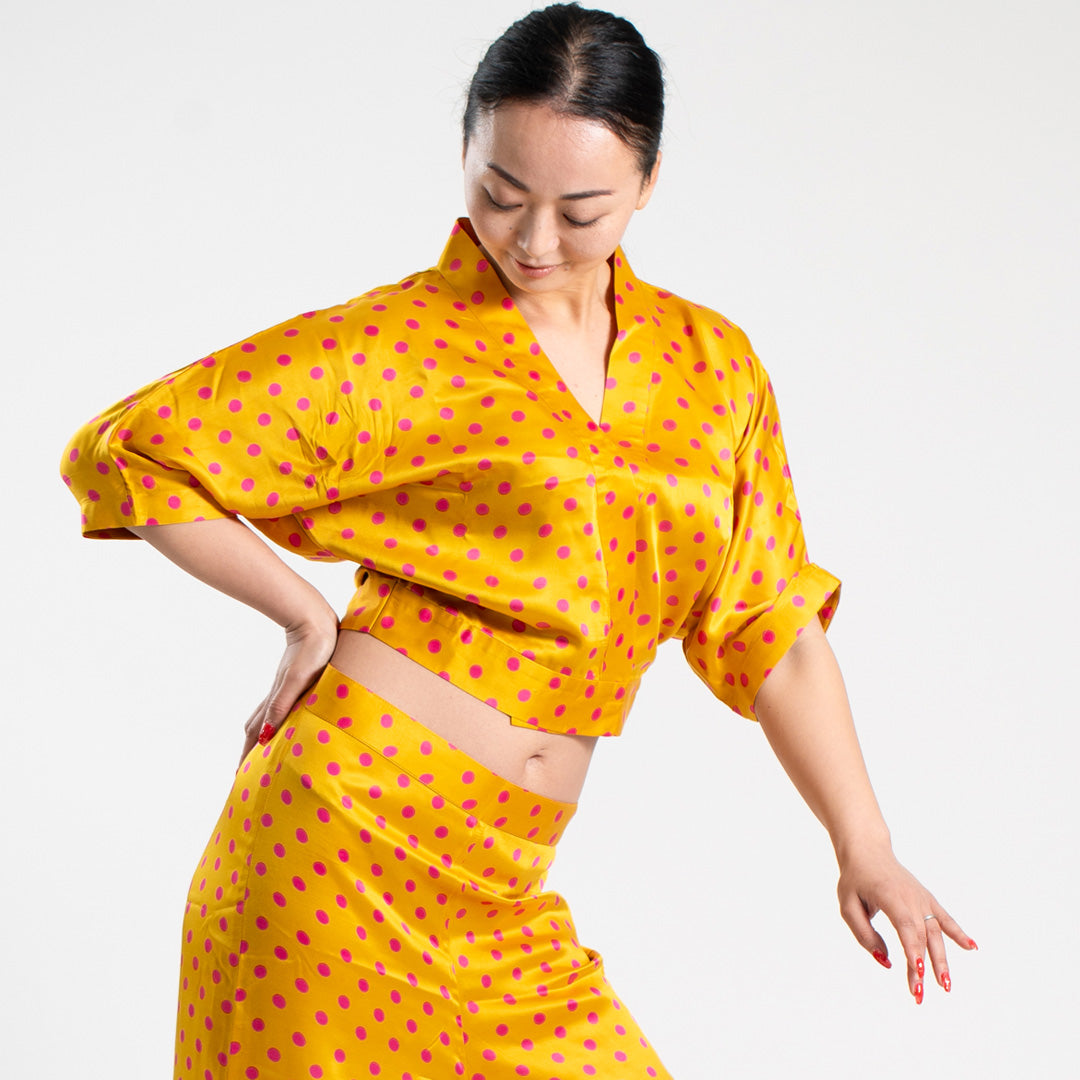 Polka Dot Silk Coord Set