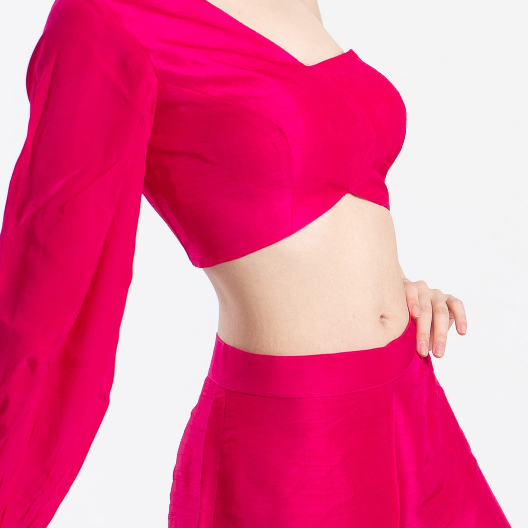 Meera Silk Coord set - Pink