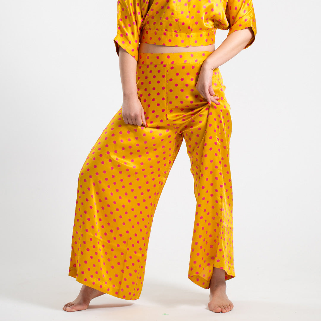 Polka Dot Silk Coord Set