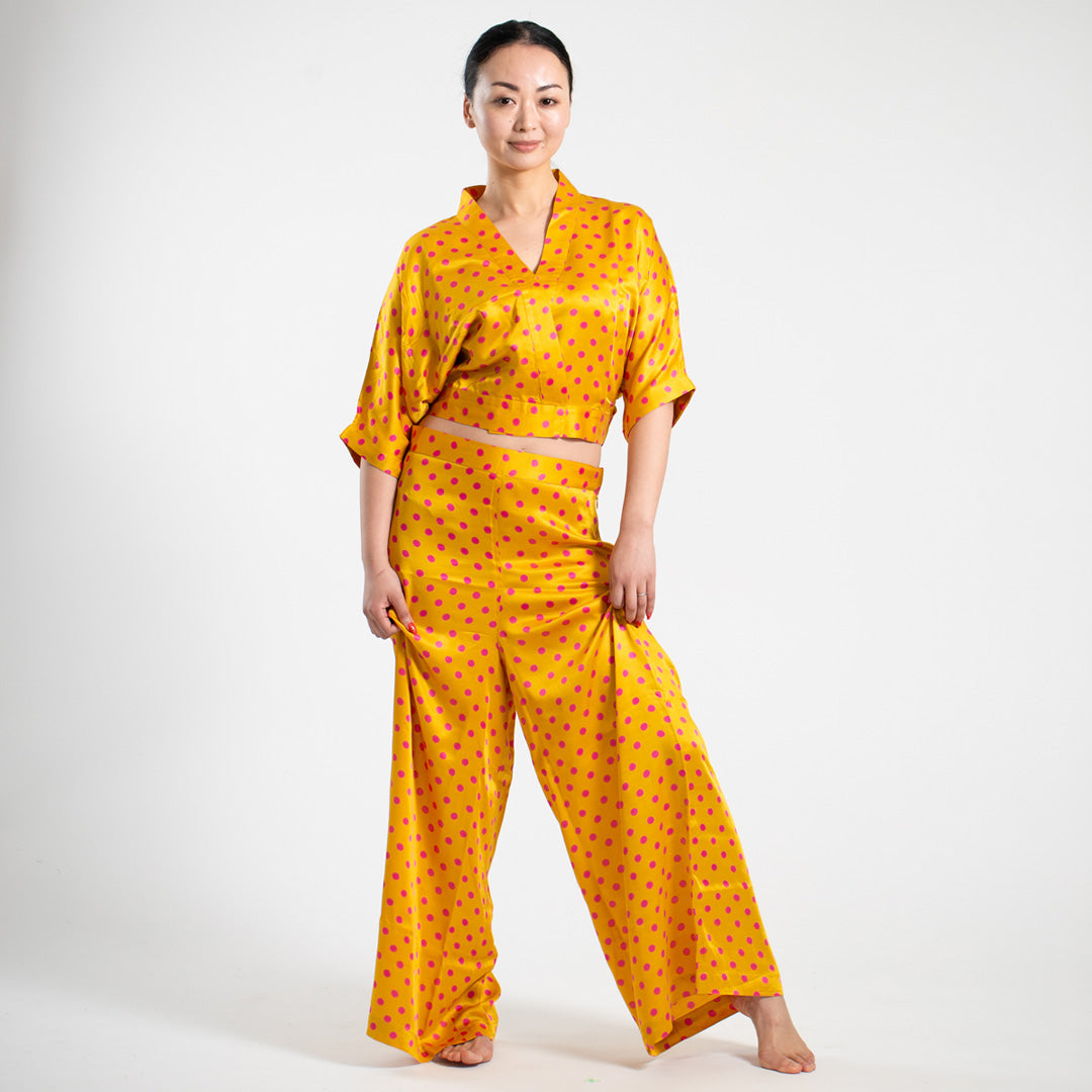 Polka Dot Silk Coord Set