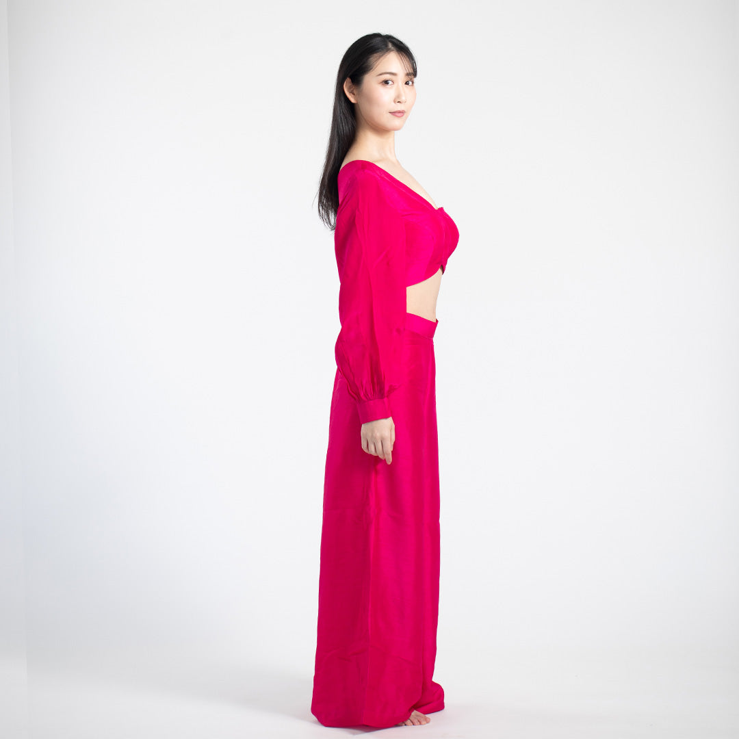 Meera Silk Coord set - Pink