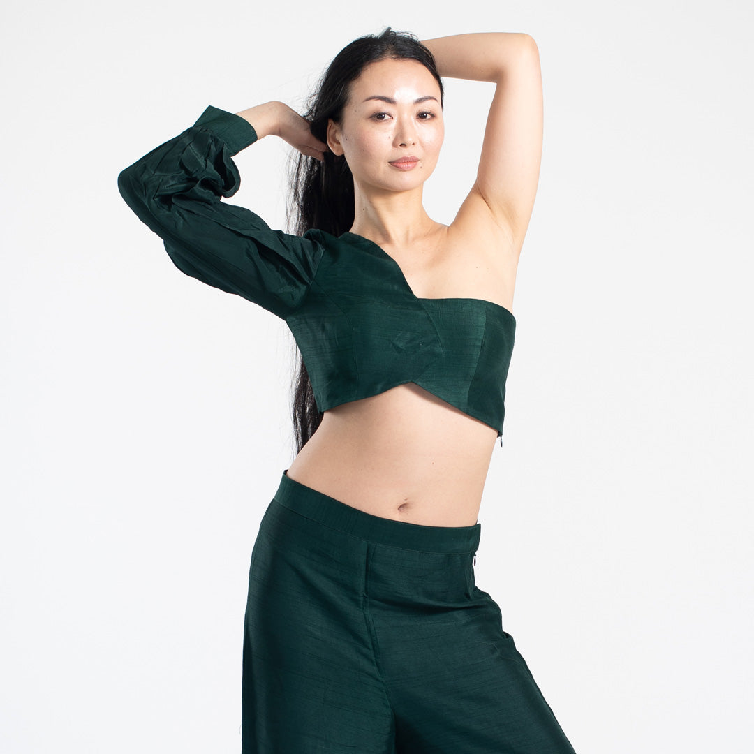 Meera Silk Coord set - Green