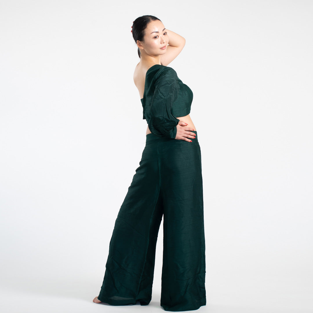 Meera Silk Coord set - Green